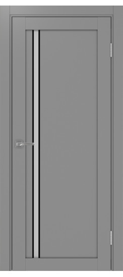 Межкомнатная дверь Турин_527АПС.121 молдинг алюм.чёрн.35  Серый