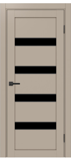 Межкомнатная дверь Турин_505AПC.12 молдинг алюм.чёрн.30  Мокко