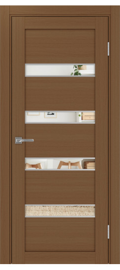 Межкомнатная дверь Турин_505AПC.12 молдинг алюм.хром.30  Орех NL