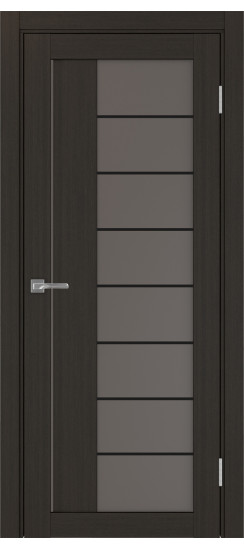 Межкомнатная дверь Турин_524АСС.22 молдинг алюм.чёрн.60  Венге FL