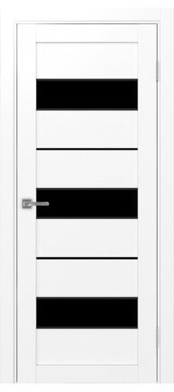 Межкомнатная дверь Турин_526АПП.122 молдинг алюм.чёрн.40  Белый снежный