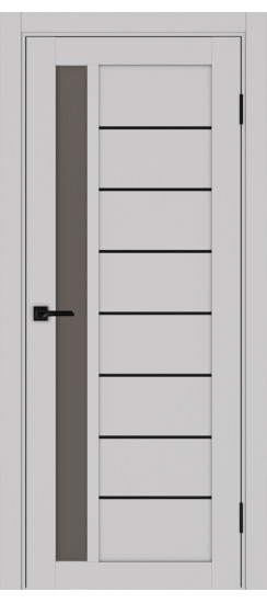 Межкомнатная дверь Турин_554АПП.21 молдинг алюм.чёрн.60  Пепельный