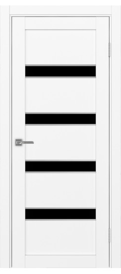 Межкомнатная дверь Турин_505AПC.12 молдинг алюм.хром.30  Белый снежный