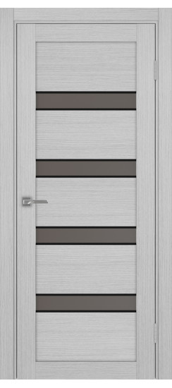 Межкомнатная дверь Турин_505AПC.12 молдинг алюм.чёрн.30  Дуб серый FL