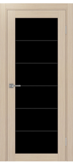 Межкомнатная дверь Турин_501АСС.2 молдинг алюм.чёрн.30  Дуб беленый FL
