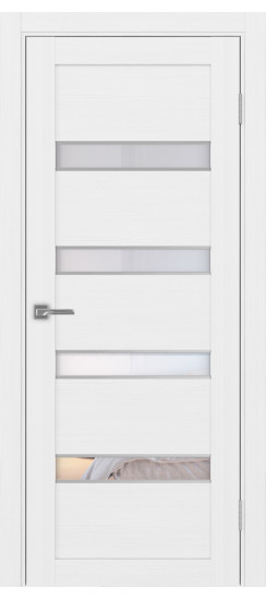 Межкомнатная дверь Турин_505AПC.12 молдинг алюм.хром.30  Белый лёд