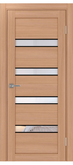 Межкомнатная дверь Турин_505AПC.12 молдинг алюм.чёрн.30  Ясень тёмный