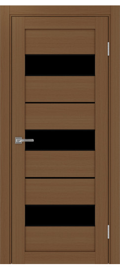 Межкомнатная дверь Турин_526АПС.122 молдинг алюм.чёрн.40  Орех NL