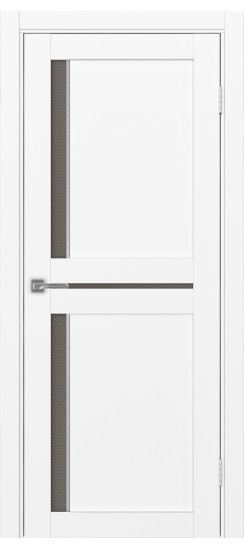 Межкомнатная дверь Турин_523АПС.221 молдинг алюм.хром.60  Белый снежный