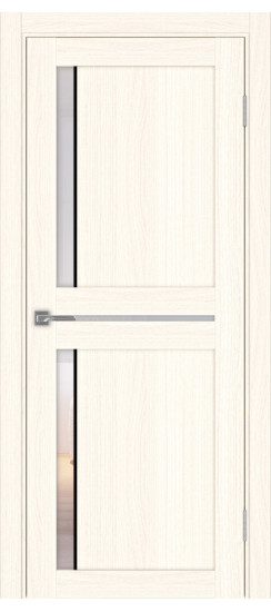 Межкомнатная дверь Турин_523АПС.221 молдинг алюм.чёрн.60  Ясень светлый