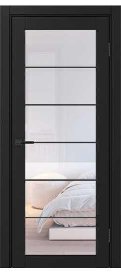 Межкомнатная дверь Турин_501АСС.2 молдинг алюм.чёрн.30  Антрацит