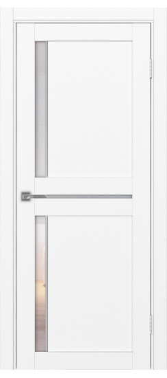 Межкомнатная дверь Турин_523АПС.221 молдинг алюм.хром.60  Белый снежный