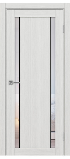 Межкомнатная дверь Турин_522АПС.212 молдинг алюм.чёрн.60  Ясень серебристый