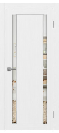 Межкомнатная дверь Турин_522AПП.212 молдинг алюм.хром.60  Белый лёд