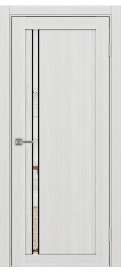 Межкомнатная дверь Турин_527АПС.121 молдинг алюм.чёрн.35  Ясень серебристый