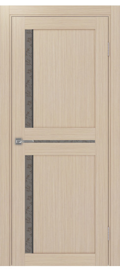 Межкомнатная дверь Турин_523АПС.221 молдинг алюм.чёрн.60  Дуб беленый FL