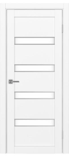 Межкомнатная дверь Турин_505AПC.12 молдинг алюм.хром.30  Белый снежный