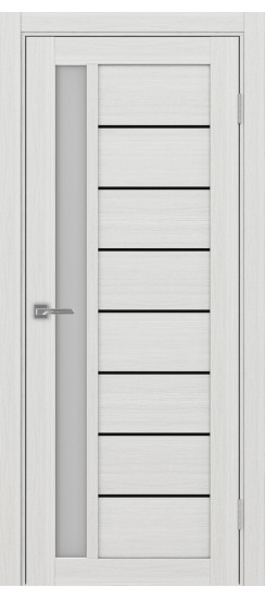 Межкомнатная дверь Турин_554АПП.21 молдинг алюм.чёрн.60  Ясень серебристый