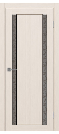 Межкомнатная дверь Турин_522АПС.212 молдинг алюм.чёрн.60  Ясень перламутровый