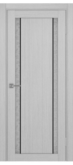 Межкомнатная дверь Турин_522АПС.212 молдинг алюм.чёрн.60  Дуб серый FL