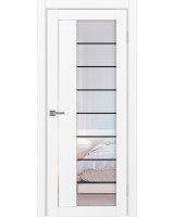 Турин_524АСС.22 молдинг алюм.чёрн. ЭКО-шпон Белый снежный