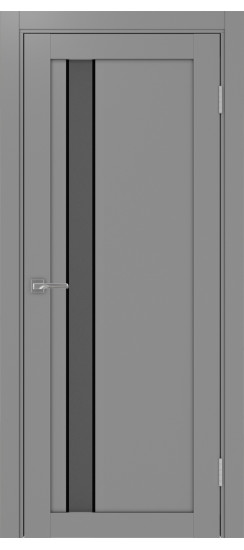 Межкомнатная дверь Турин_528AПС.121 молдинг алюм.чёрн.60  Серый