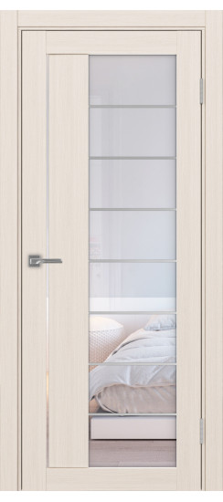 Межкомнатная дверь Турин_524АСС.22 молдинг алюм.хром.60  Ясень перламутровый
