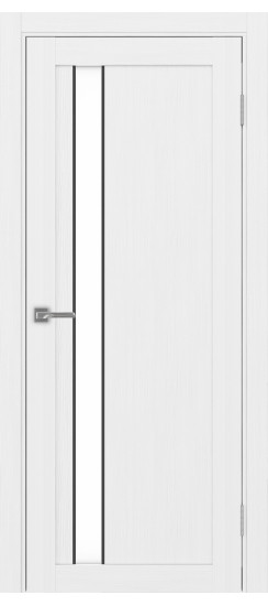 Межкомнатная дверь Турин_528AПП.121 молдинг алюм.чёрн.60  Белый лёд