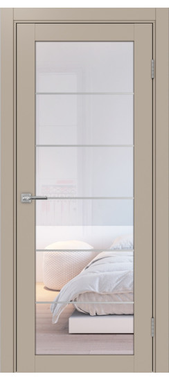 Межкомнатная дверь Турин_501АСС.2 молдинг алюм.хром.30  Мокко