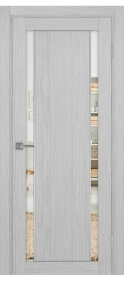 Межкомнатная дверь Турин_522AПП.212 молдинг алюм.хром.60  Дуб серый FL