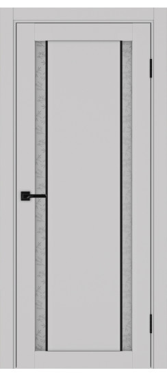 Межкомнатная дверь Турин_522АПС.212 молдинг алюм.чёрн.60  Пепельный