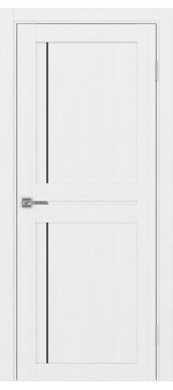 Межкомнатная дверь Турин_523АПП.111 молдинг алюм.чёрн.60  Белый лёд