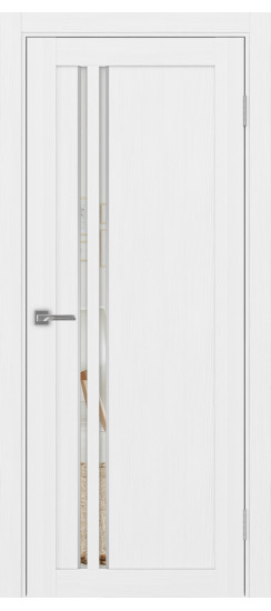 Межкомнатная дверь Турин_525АПС.121 молдинг алюм.хром.60  Белый лёд