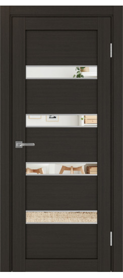 Межкомнатная дверь Турин_505AПC.12 молдинг алюм.хром.30  Венге FL