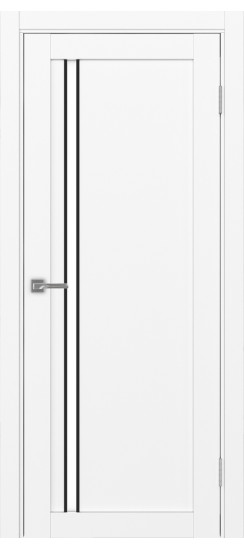 Межкомнатная дверь Турин_527АПС.121 молдинг алюм.чёрн.35  Белый снежный