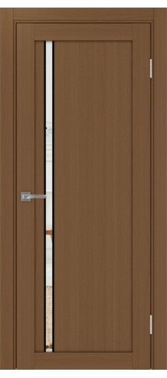 Межкомнатная дверь Турин_527АПС.121 молдинг алюм.чёрн.35  Орех NL