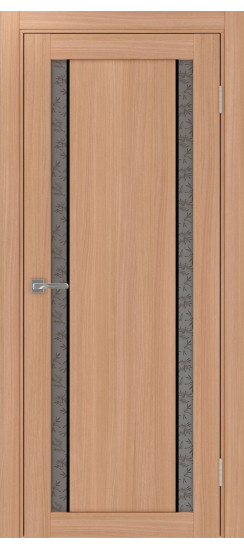 Межкомнатная дверь Турин_522АПС.212 молдинг алюм.чёрн.60  Ясень тёмный