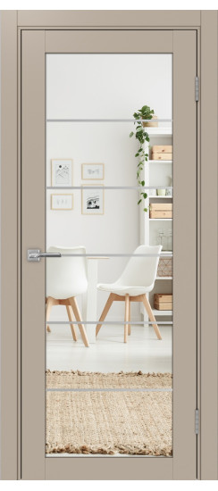 Межкомнатная дверь Турин_501АСС.2 молдинг алюм.хром.30  Мокко