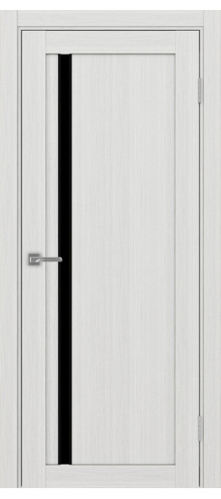 Межкомнатная дверь Турин_527АПС.121 молдинг алюм.чёрн.35  Ясень серебристый