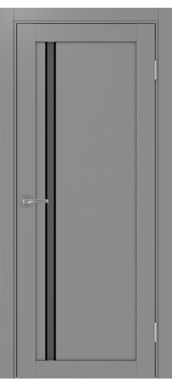Межкомнатная дверь Турин_527АПС.121 молдинг алюм.чёрн.35  Серый