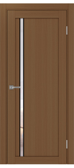 Межкомнатная дверь Турин_527АПС.121 молдинг алюм.чёрн.35  Орех NL