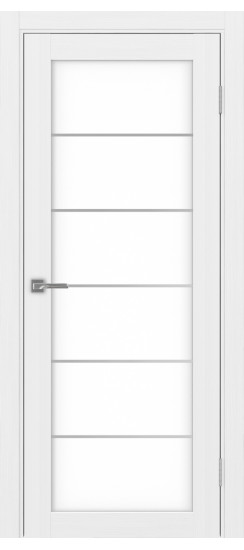 Межкомнатная дверь Турин_501АСС.2 молдинг алюм.хром.30  Белый лёд