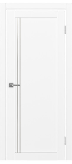 Межкомнатная дверь Турин_566АПП.111 молдинг алюм.хром.35  Белый снежный
