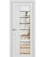 Турин_524АСС.22 молдинг алюм.чёрн. ЭКО-шпон Ясень серебристый