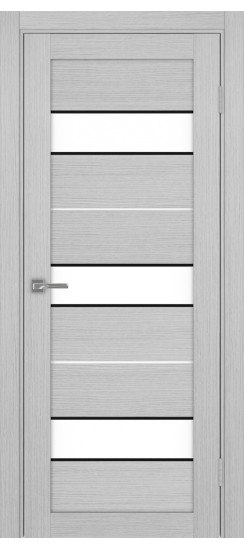 Межкомнатная дверь Турин_526АПП.122 молдинг алюм.чёрн.40  Дуб серый FL