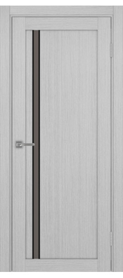 Межкомнатная дверь Турин_527АПС.121 молдинг алюм.чёрн.35  Дуб серый FL