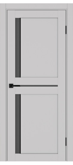 Межкомнатная дверь Турин_523АПС.221 молдинг алюм.чёрн.60  Пепельный