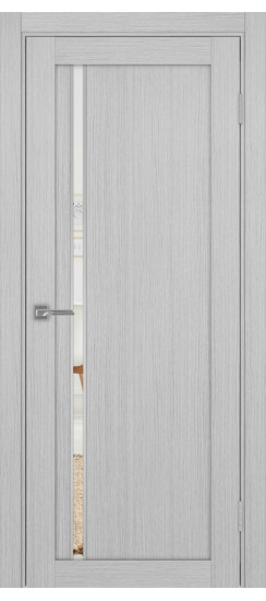 Межкомнатная дверь Турин_527АПС.121 молдинг алюм.хром.35  Дуб серый FL