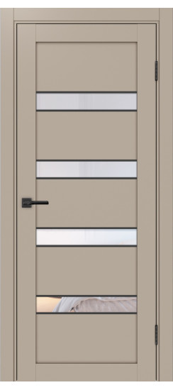 Межкомнатная дверь Турин_505AПC.12 молдинг алюм.чёрн.30  Мокко