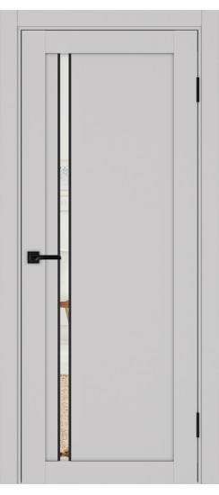 Межкомнатная дверь Турин_527АПС.121 молдинг алюм.чёрн.35  Пепельный
